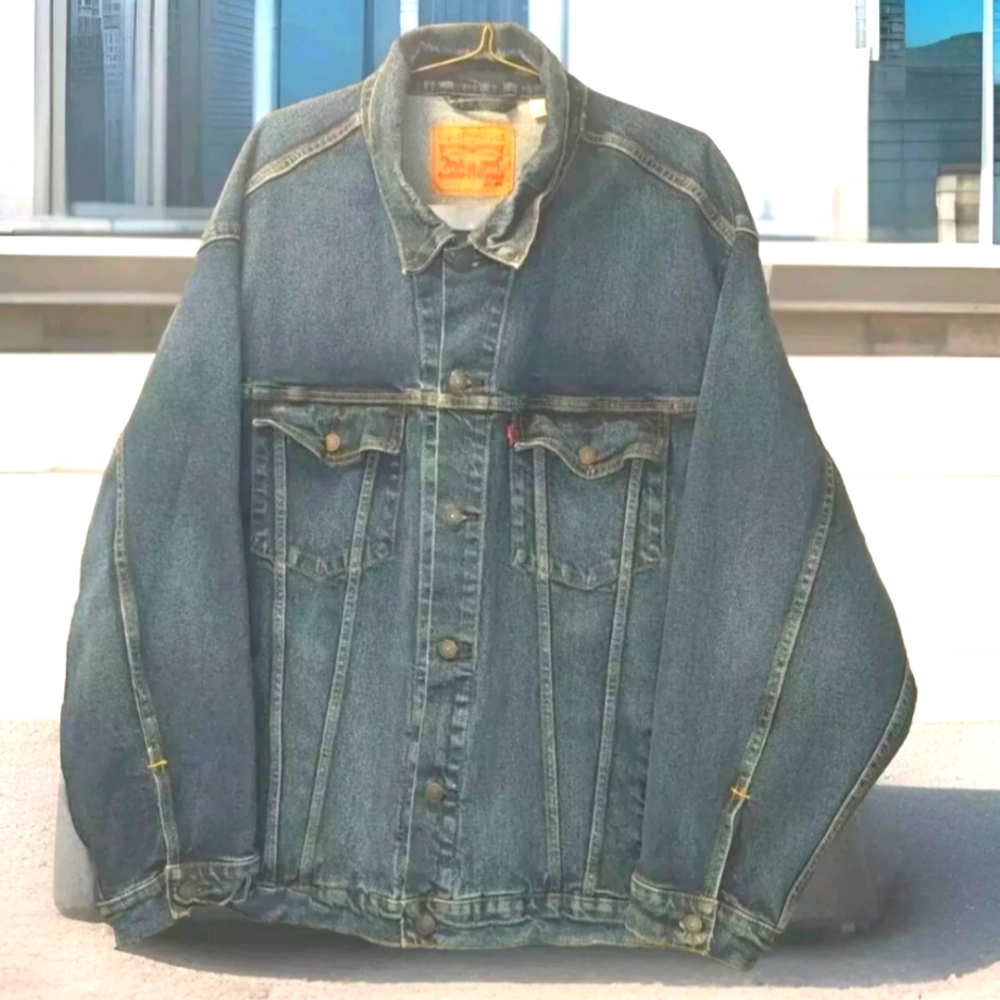 Levi's Jean Jacket Adult 4X Trucker Biker Streetwear Blue Denim Western Chore